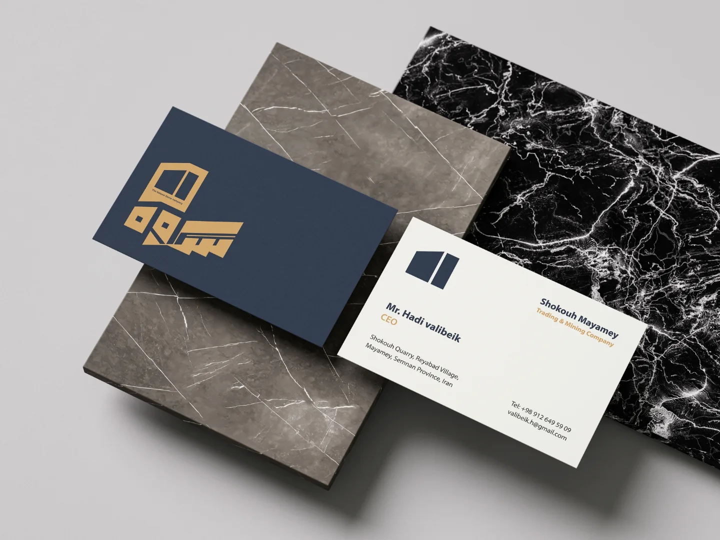 Shokouh Miyami identity applied to business cards